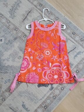 Gretchen Scott Designs Toddler Girls Orange Pink Vibrant Shift Dress Sz2/4